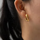 Stainless steel geometric heart stud hoop earrings elegant design