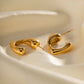 Timeless stainless steel hoop earrings with geometric heart design