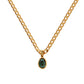 Timeless women’s jewelry oval crystal stainless steel necklace
