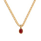 Durable stainless steel necklace with oval crystal stone