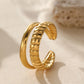 Timeless gold or silver geometric open ring for women stainless steel