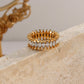 Luxury geometric square gemstone ring with white baguette stones for women