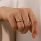 Women’s stainless steel ring set with white zircon stones