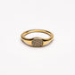Women’s stainless steel ring set with white zircon stones