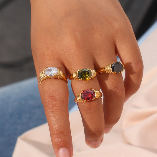 Elegant stainless steel vintage style ring for women’s collection