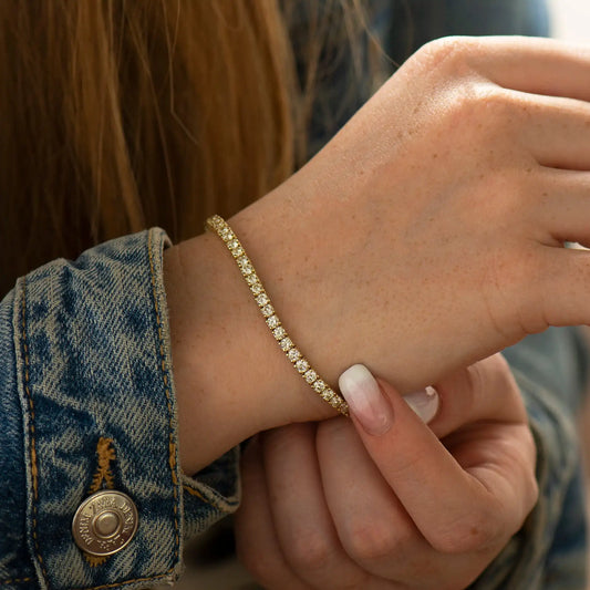 Elegant zircon tennis bracelet round cut stones women’s jewelry