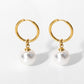 Elegant and Stylish Bright Shell Pearl Earrings - 18K Gold PVD Coated