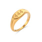 Women's Stainless Steel Oval Number Gold Ring