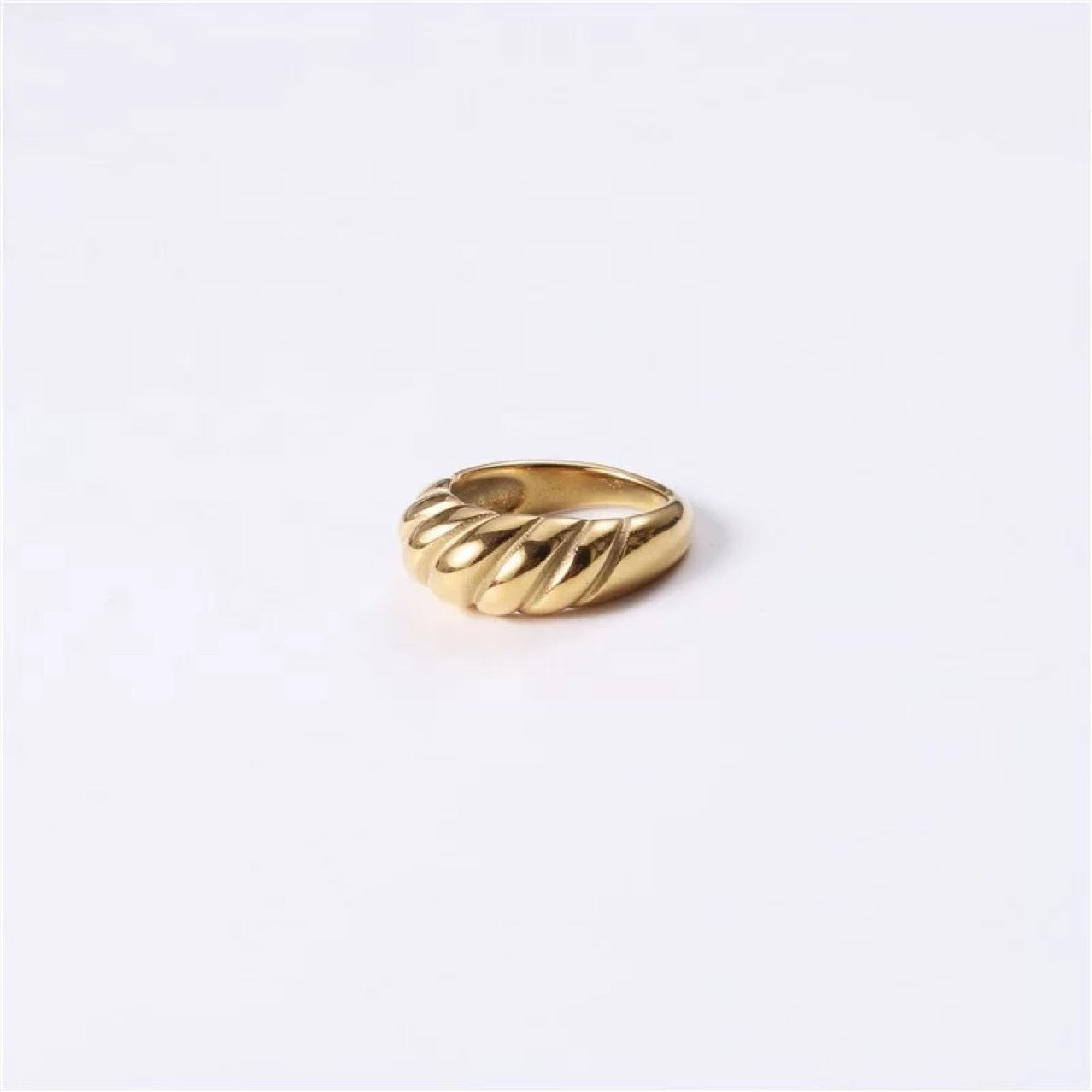 Modern Minimalist Gold Croissant Dome Ring