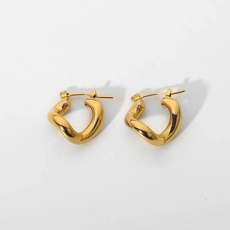 18K Gold-Plated Bare Geometric Women's Earrings - Unique and Elegant Design