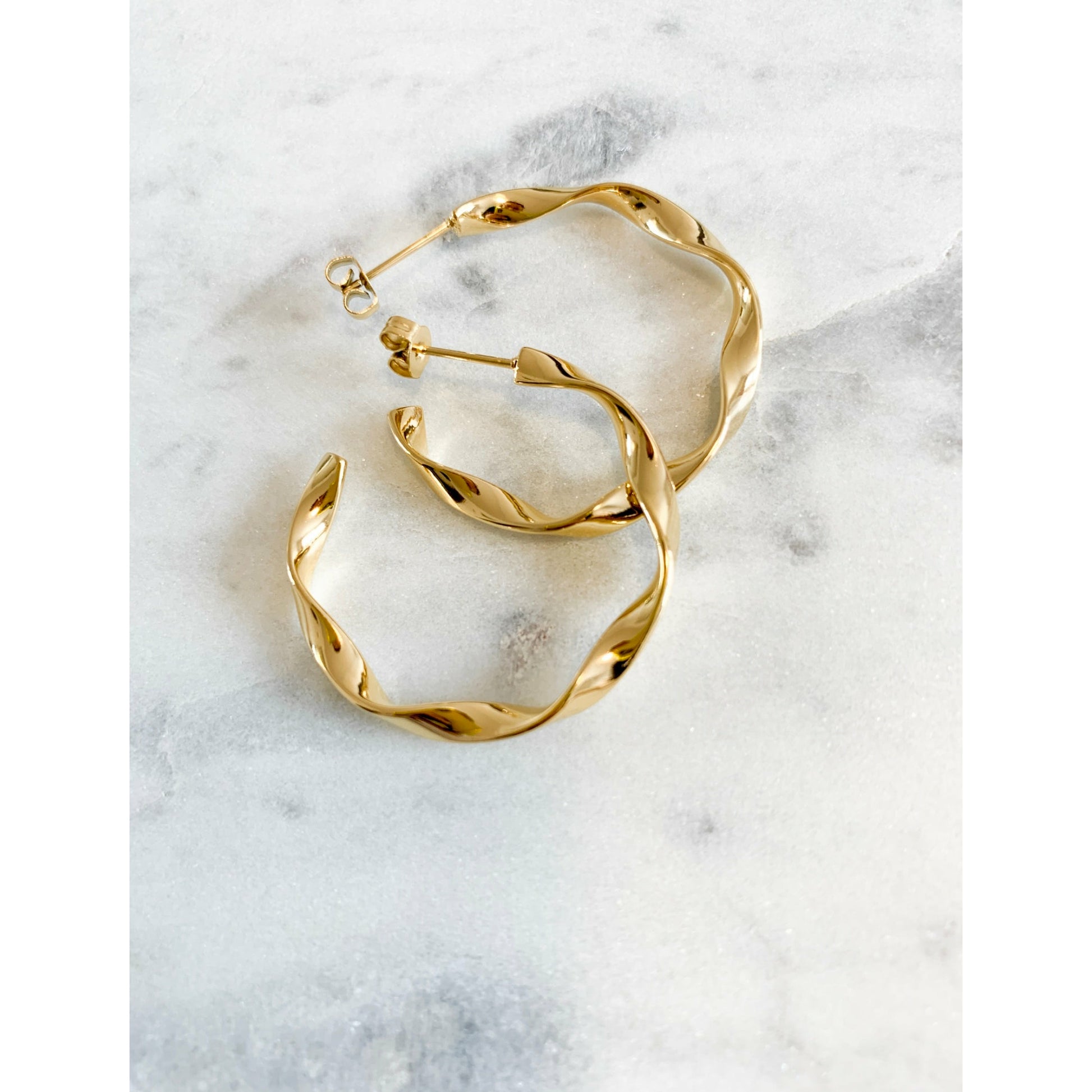 Twist Gold Twisted Hoop Earrings - Elegant and Trendy Jewelry for Women