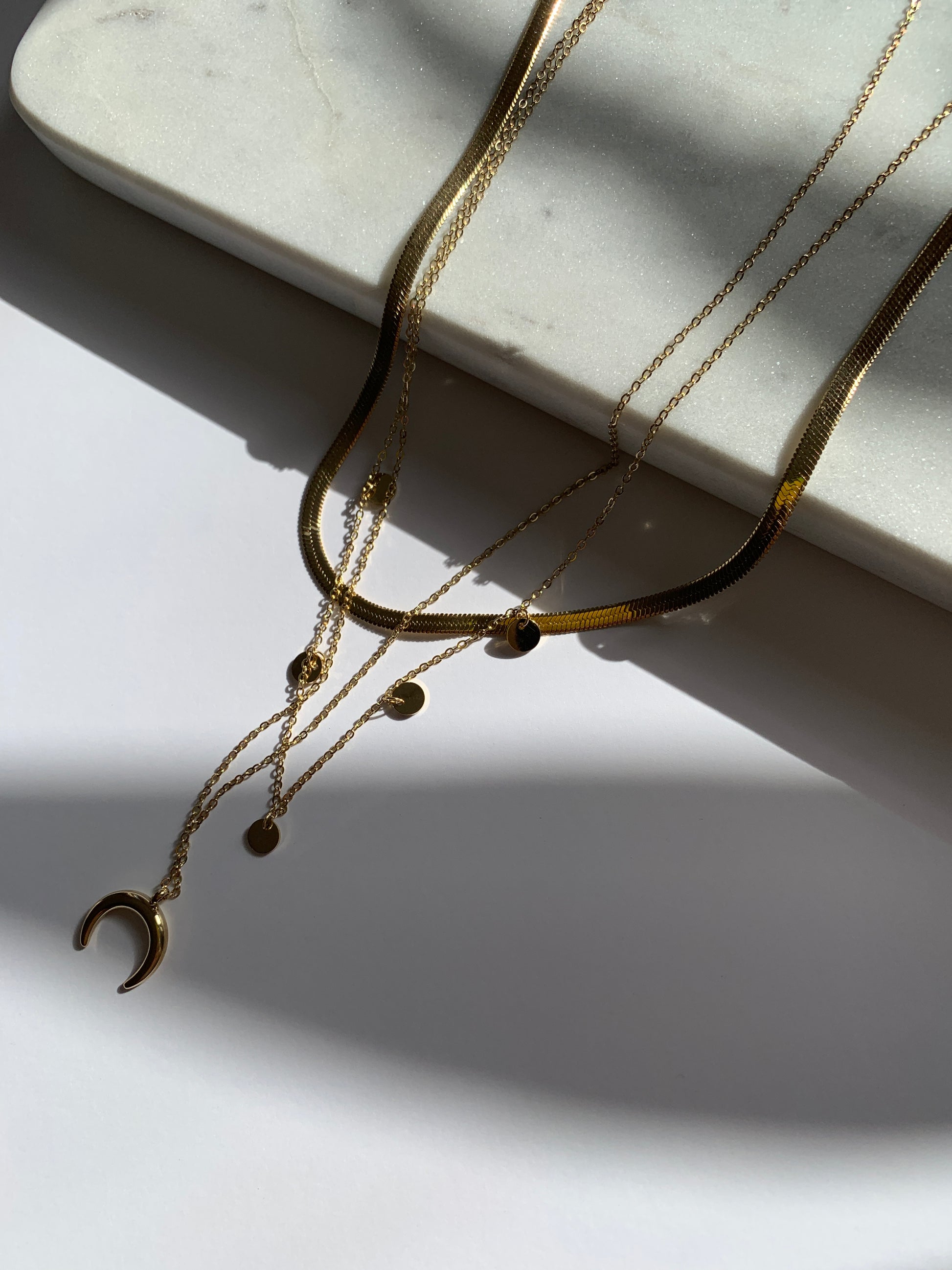 Stainless Steel Gold Multi-Layer Necklace