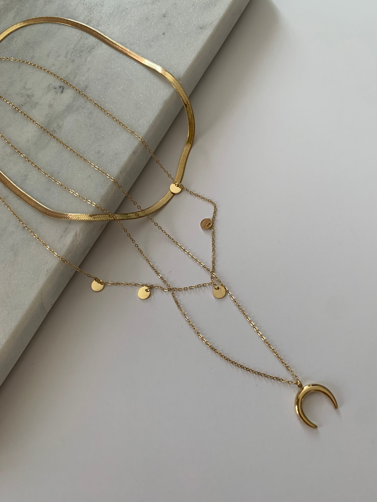 Stainless Steel Gold Multi-Layer Necklace