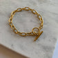 Gold Plated Simple Classic Gold Link Chain Bracelet for Women - Elegant Jewelry Piece with a Timeless Design - Perfect Gift Idea for Any Occasion