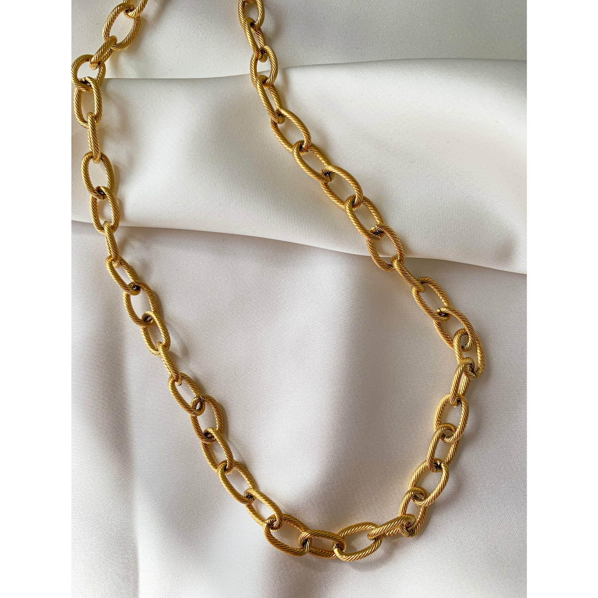 18K Gold Plating stainless steel Chunky Chain Choker Necklace Women Jewelry