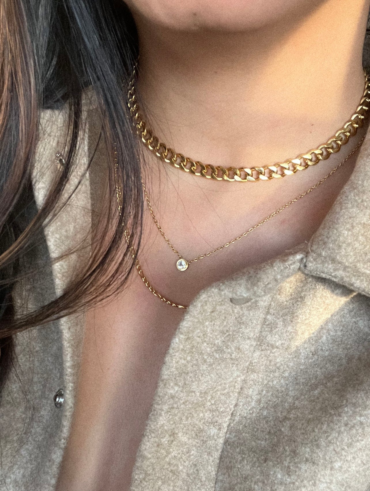 18K Gold Plated Stainless Steel Simple Necklace | Affordable Luxury Jewelry