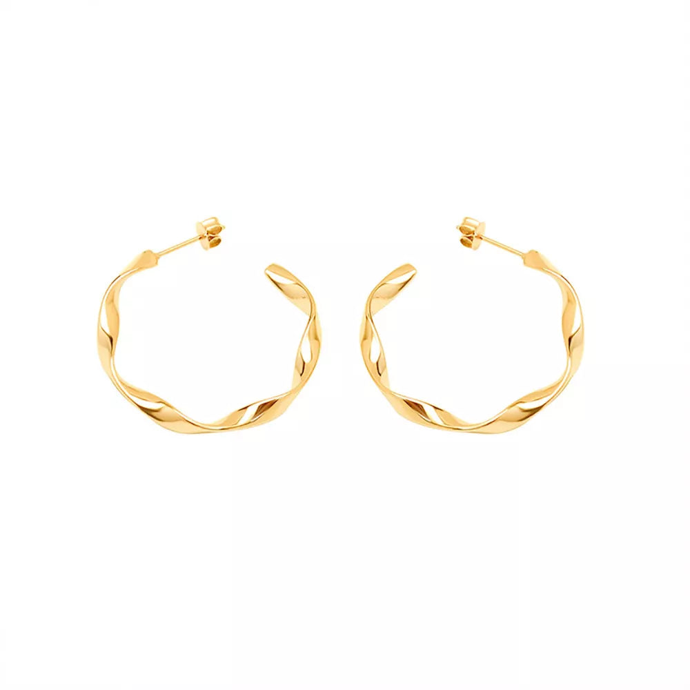 Twist Gold Twisted Hoop Earrings - Elegant and Trendy Jewelry for Women