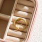 Women's Stainless Steel Oval Number Gold Ring