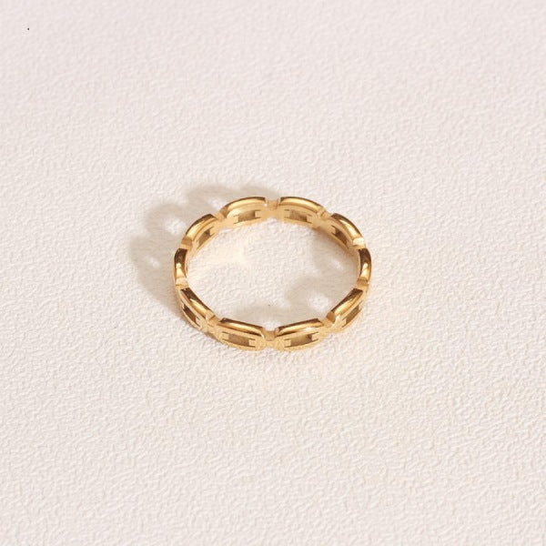 Stainless Steel Gold-plated Ring