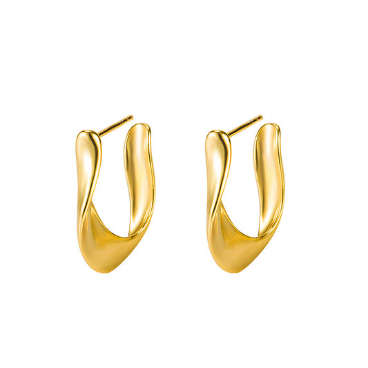 Cold Wind C-shaped Twisted Earrings