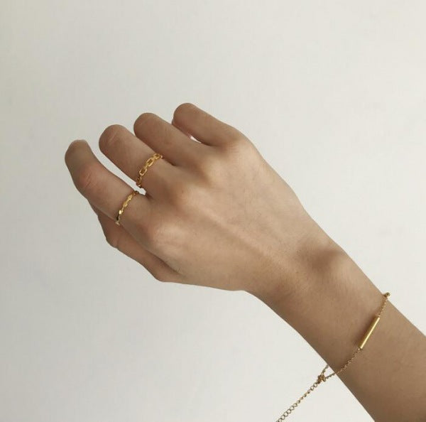 Stainless Steel Gold-plated Ring