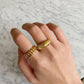 Durable hypoallergenic gold plated stainless steel chain ring
