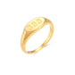 Women's Stainless Steel Oval Number Gold Ring