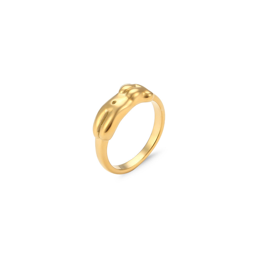 Light Luxury Fashion Stainless Steel 18K Gold Plated Body Ring