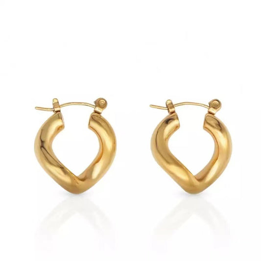 18K Gold-Plated Bare Geometric Women's Earrings - Unique and Elegant Design