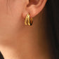 Stainless Steel 18K Gold Geometric Double Layer Earrings