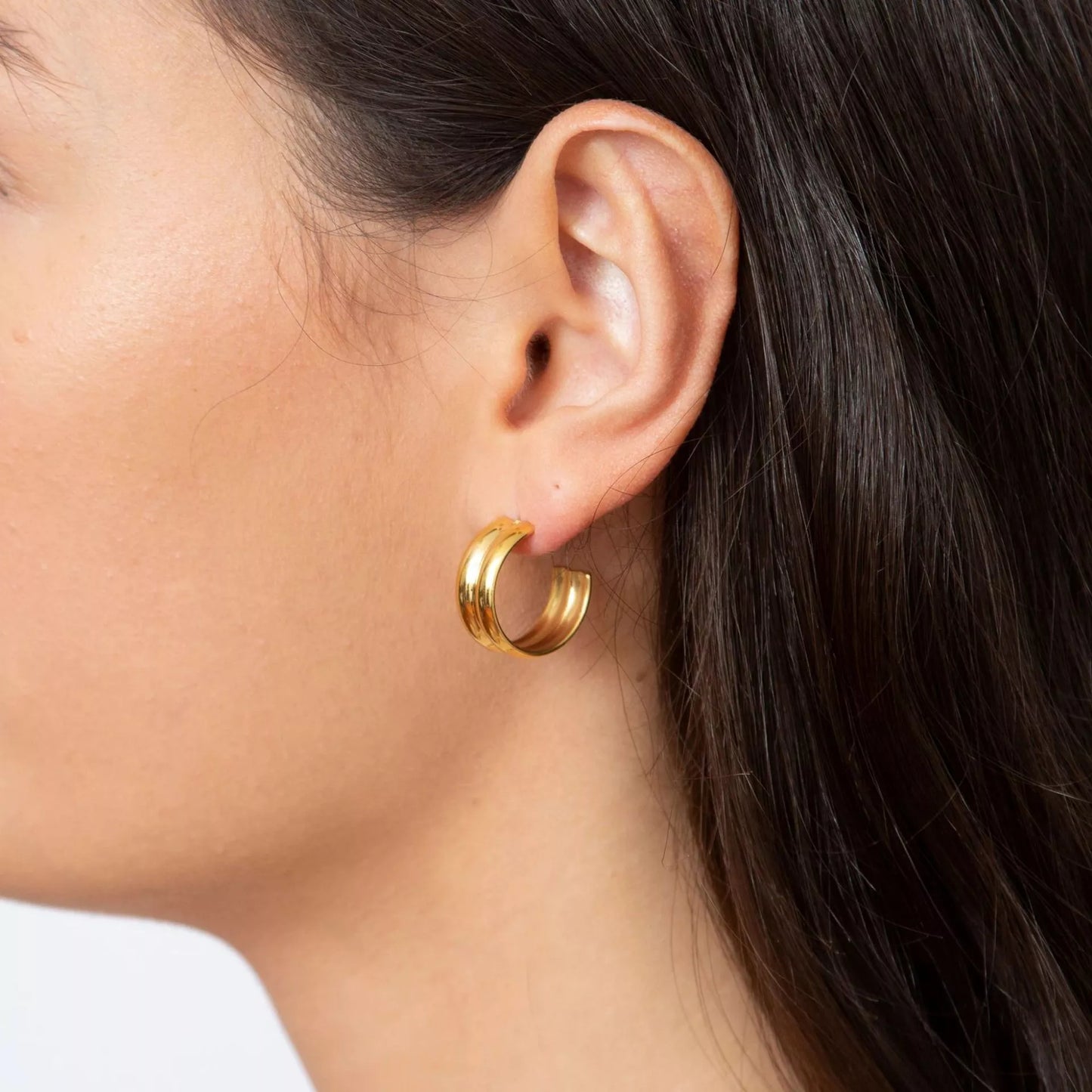 double-circle smooth earrings