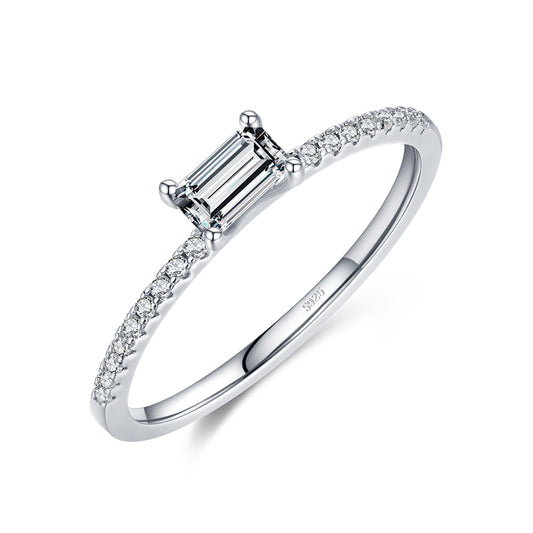 Women’s sterling silver zircon ring minimalist elegant jewelry