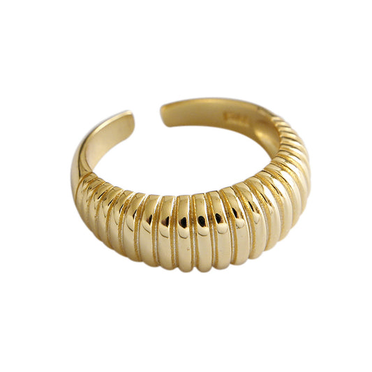 Gold open ring sterling silver minimalist women’s jewelry