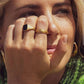 Elegant gold plated ring for women crafted in stainless steel