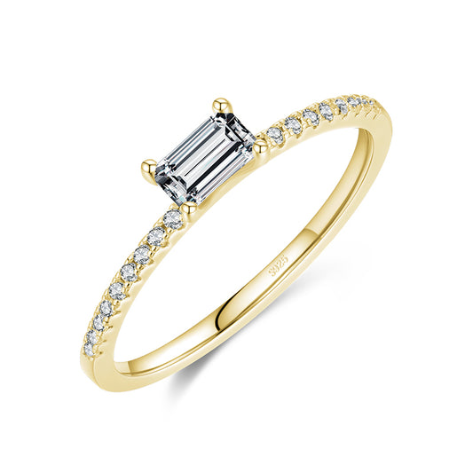 Women’s sterling silver zircon ring minimalist elegant jewelry